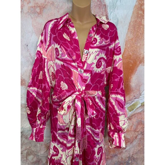 Anthropologie Farm Rio Tropical Groove Shirt Dress - Picture 6 of 8